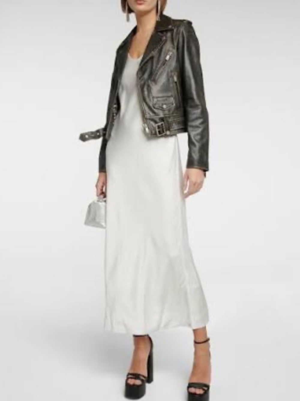 Golden Goose Deluxe Brand Venice Cracked Effect Leather Biker Jacket